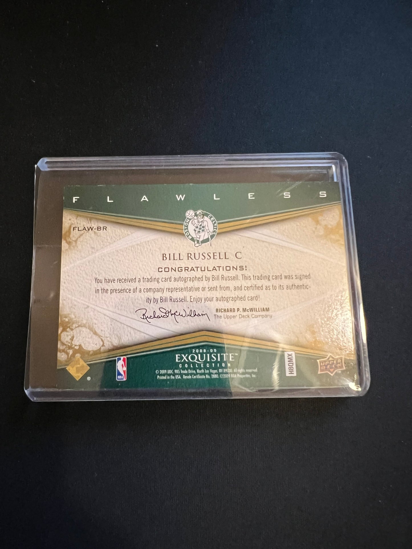 Bill Russell 2008-09 Upper Deck Exquisite Collection Flawless Autograph /25